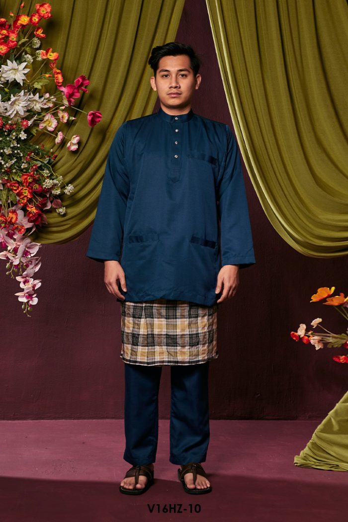 Harriz Baju Melayu in Prussian Blue (V16HZ-10)