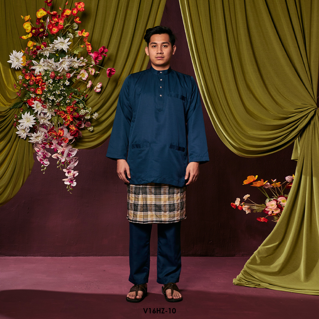 Harriz Baju Melayu in Prussian Blue (V16HZ-10)