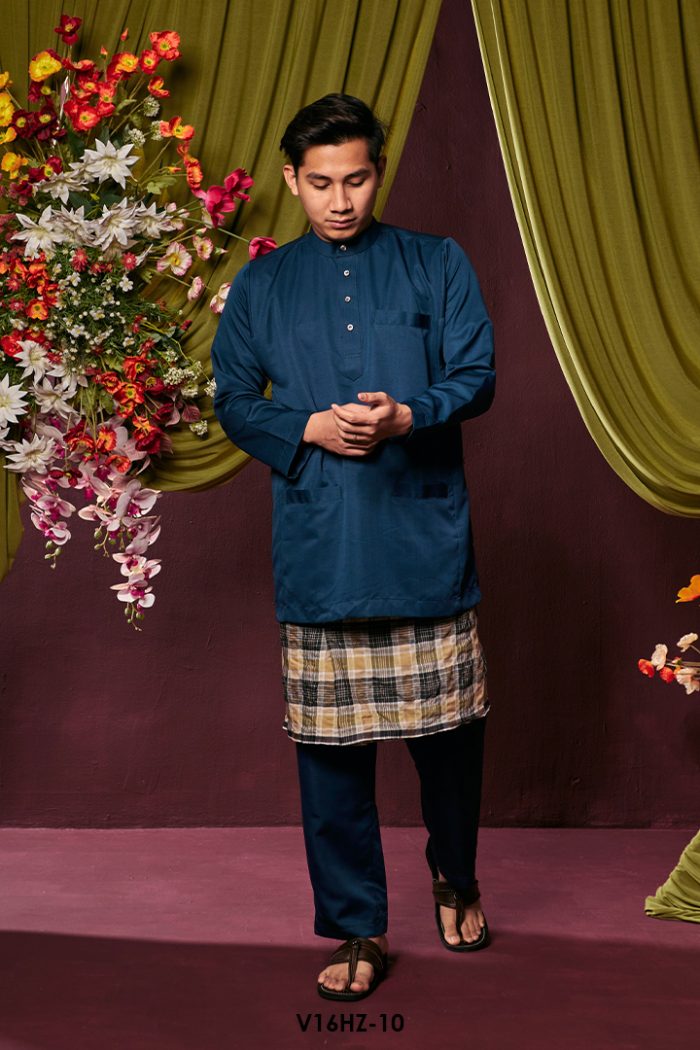 Harriz Baju Melayu in Prussian Blue (V16HZ-10)