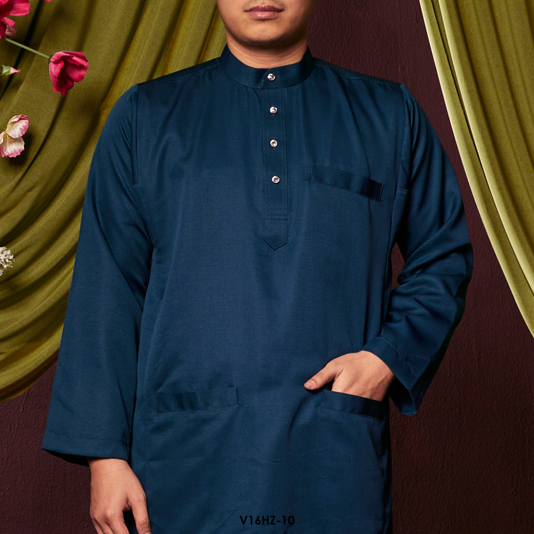 Harriz Baju Melayu in Prussian Blue (V16HZ-10) - Image 4
