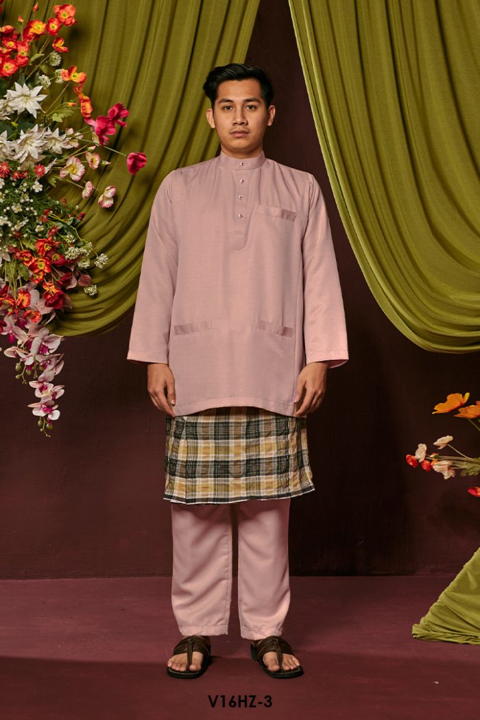Harriz Baju Melayu in Dusty Pink (V16HZ-3)