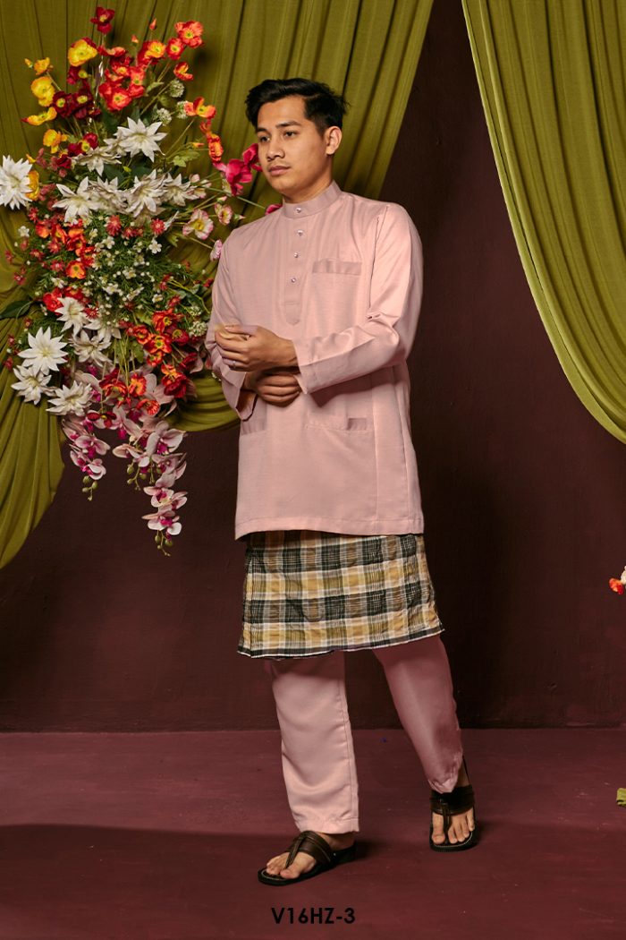 Harriz Baju Melayu in Dusty Pink (V16HZ-3)