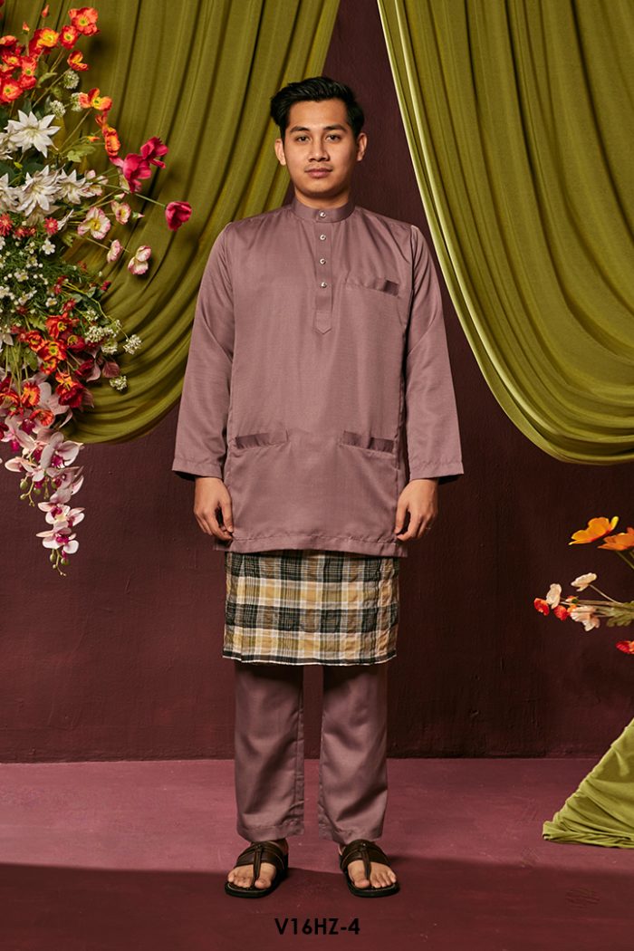 Harriz Baju Melayu in Dusty Purple (V16HZ-4)
