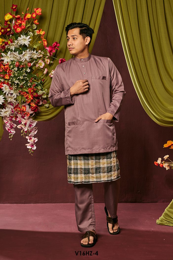 Harriz Baju Melayu in Dusty Purple (V16HZ-4)