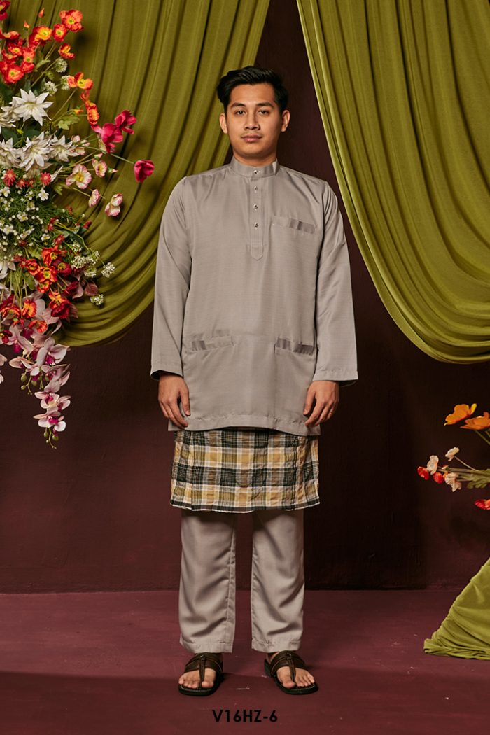 Harriz Baju Melayu in Grey (V16HZ-6)