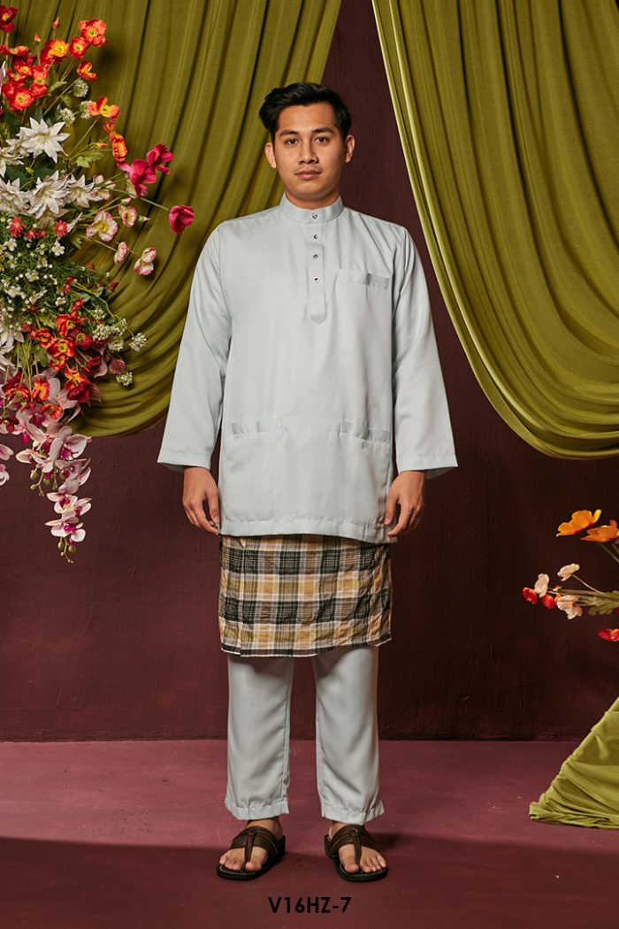 Harriz Baju Melayu in Ice Blue (V16HZ-7)