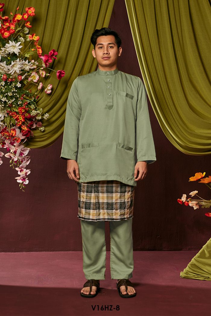 Harriz Baju Melayu in Moss Green (V16HZ-8)