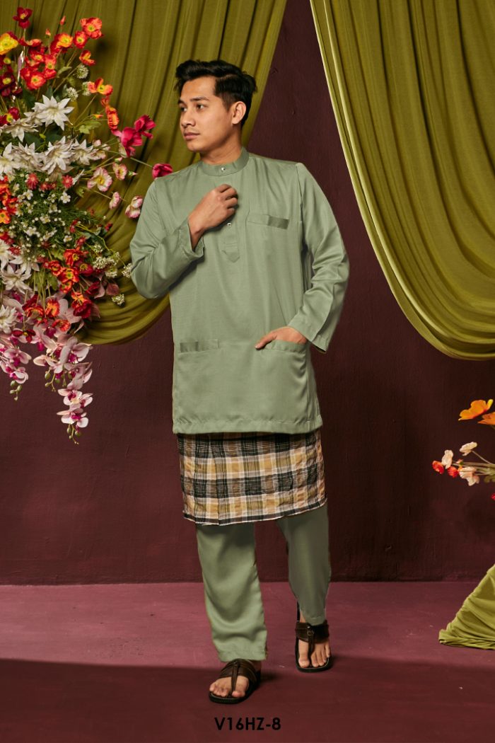 Harriz Baju Melayu in Moss Green (V16HZ-8)