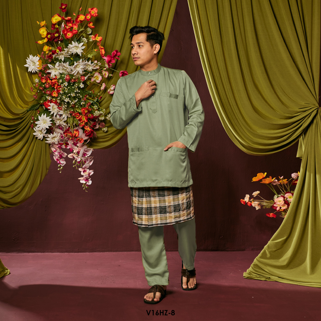 Harriz Baju Melayu in Moss Green (V16HZ-8) - Image 2