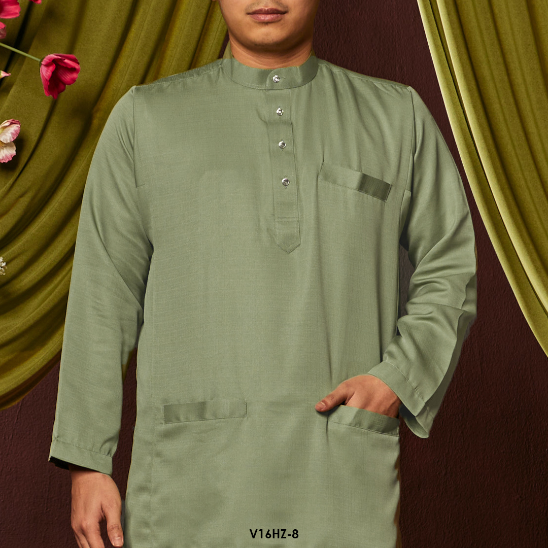 Harriz Baju Melayu in Moss Green (V16HZ-8) - Image 4