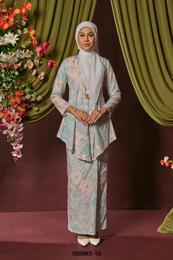Kebaya Saloma in Crystal Blue (S008KS-10)