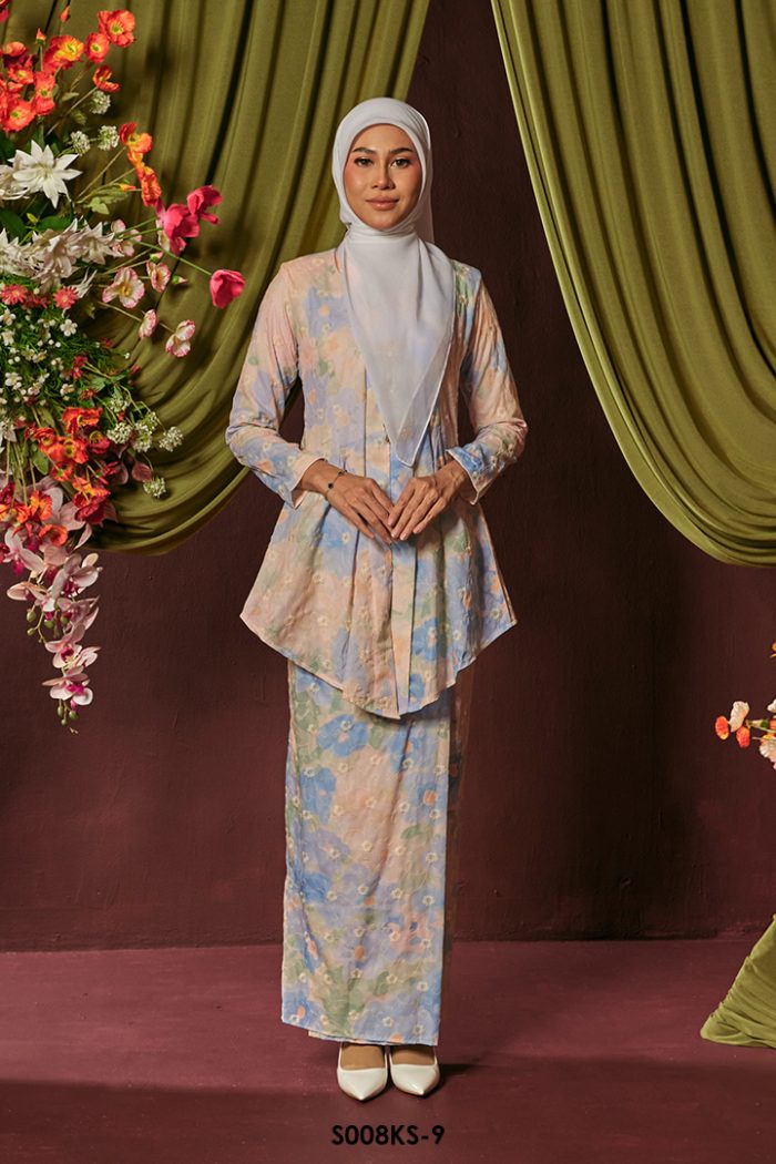 Kebaya Saloma in Liberty Blue (S008KS-9)