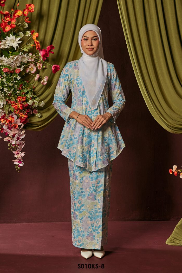 Kebaya Saloma in Steel Blue (S010KS-8)