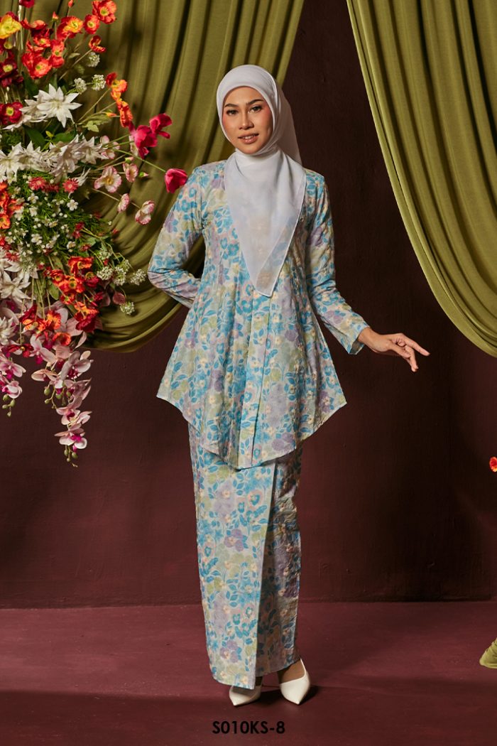 Kebaya Saloma in Steel Blue (S010KS-8)