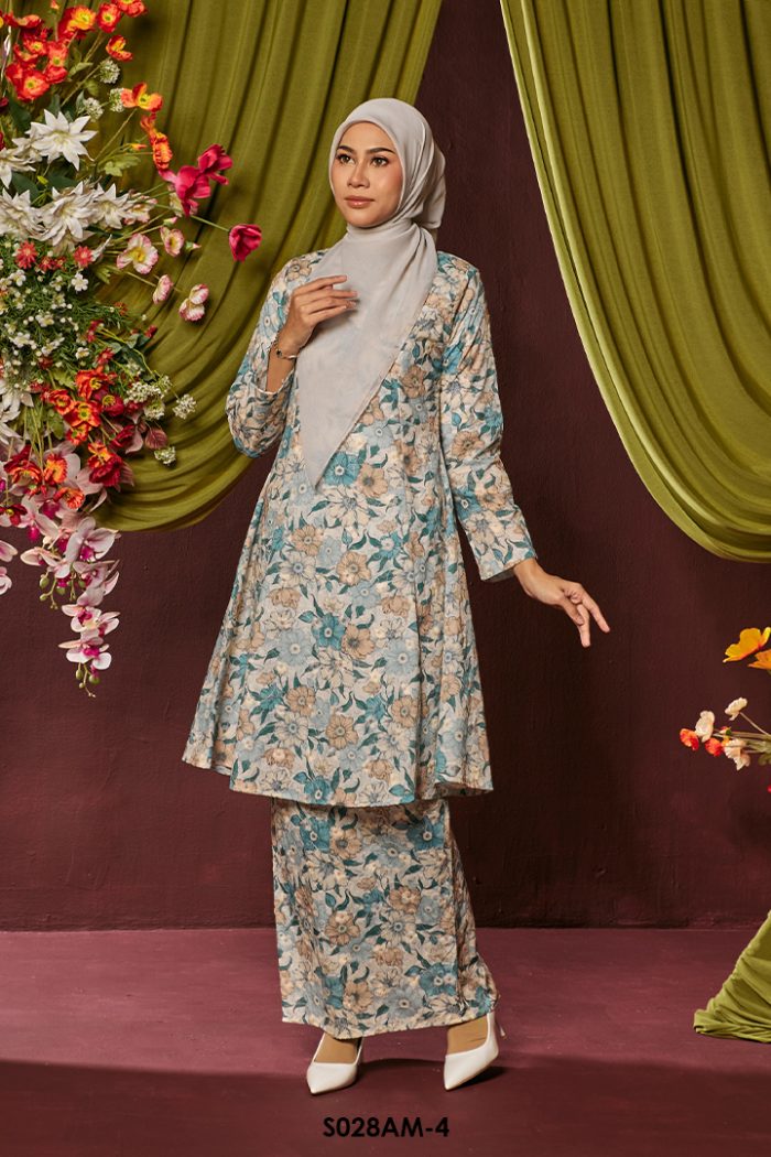 Ameera Kurung in Turqoise (S028AM-4)