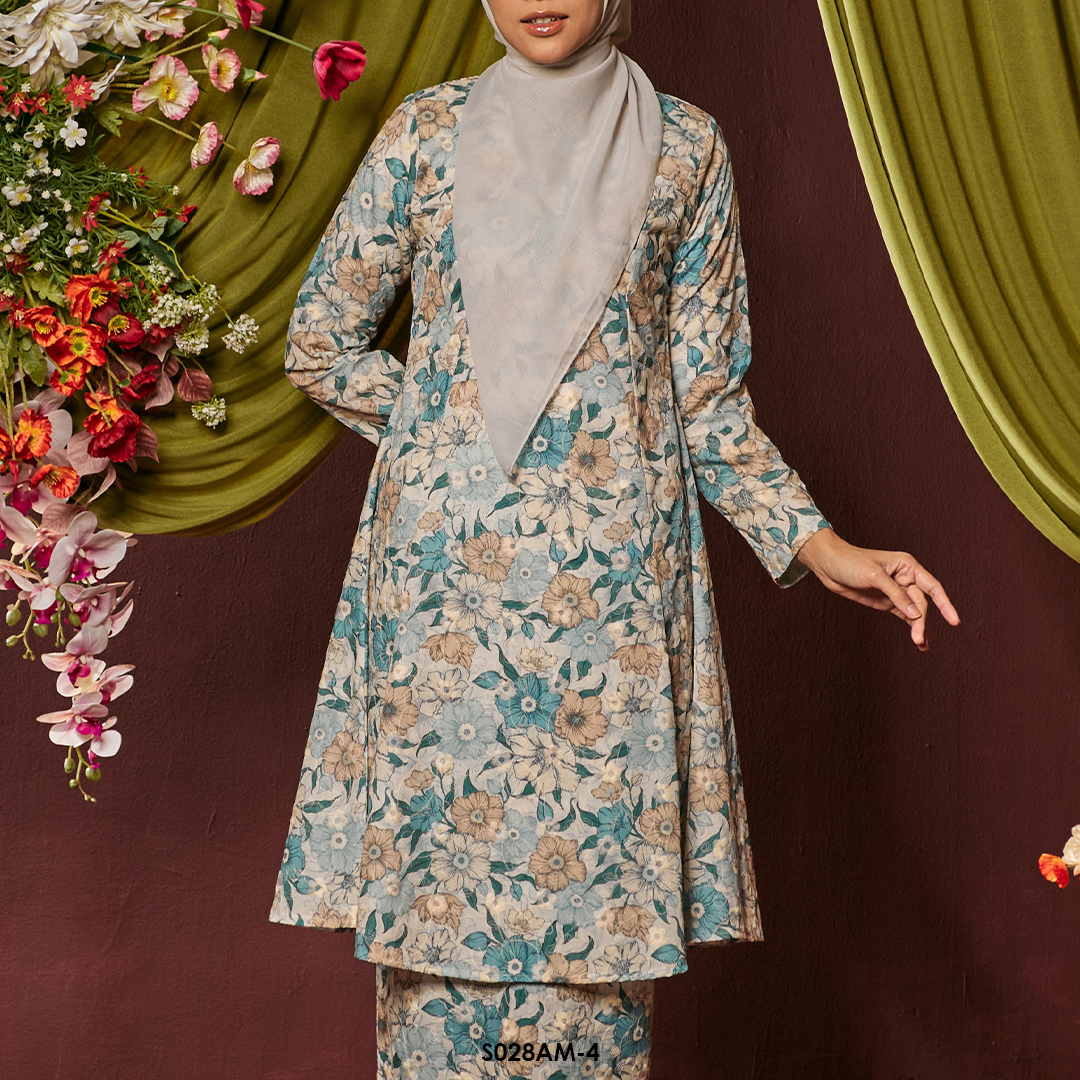 Ameera Kurung in Turqoise (S028AM-4) - Image 3