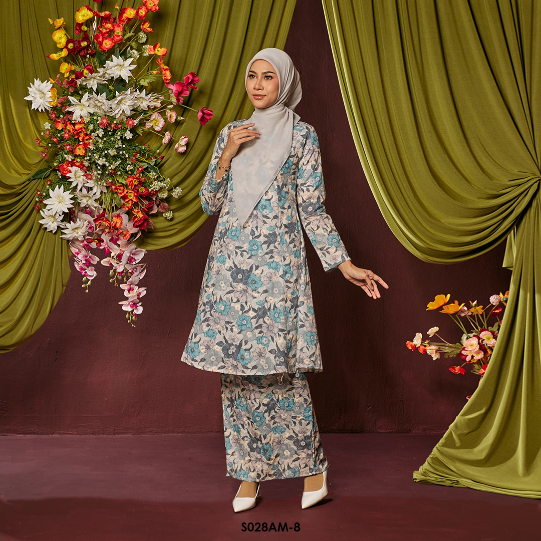 Ameera Kurung in Blue Grey (S028AM-8) - Image 2