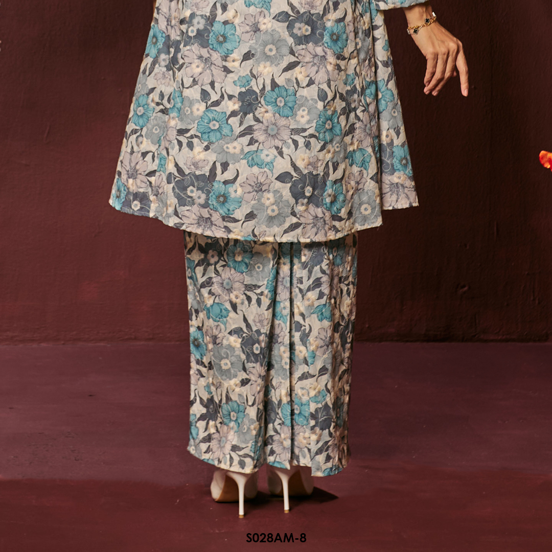 Ameera Kurung in Blue Grey (S028AM-8) - Image 4