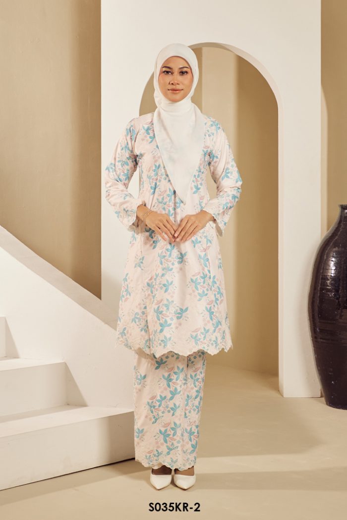 Riau Kurung in Teal Blue (S035KR-2)