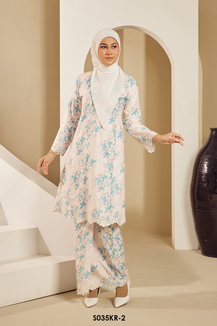Riau Kurung in Teal Blue (S035KR-2)