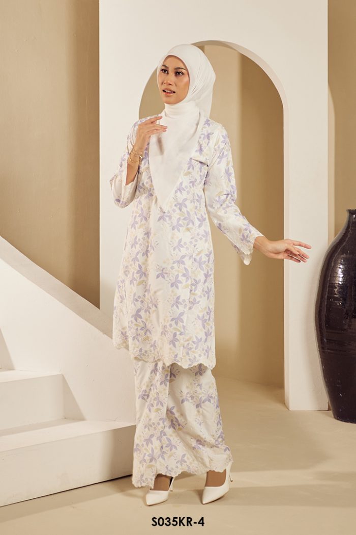 Riau Kurung in White (S035KR-4)