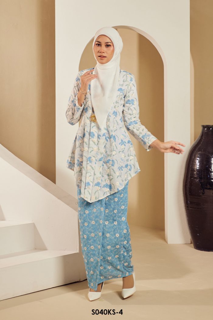 Kebaya Saloma in Blue (S040KS-4)