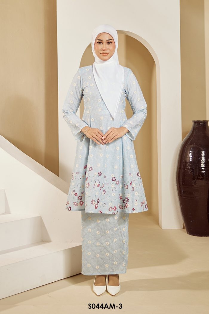 Ameera Kurung in Blue (S044AM-3)