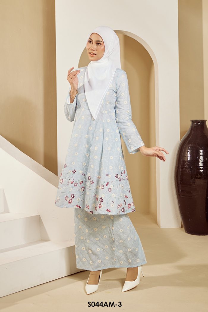 Ameera Kurung in Blue (S044AM-3)