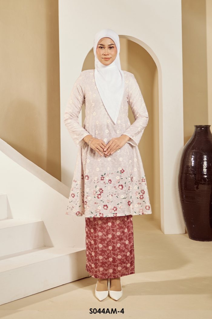 Ameera Kurung in Maroon (S044AM-4)