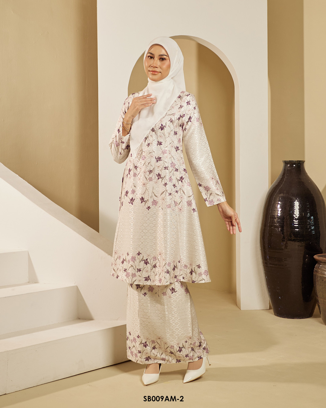Ameera Kurung in Ivory (SB009AM-2) - Image 2