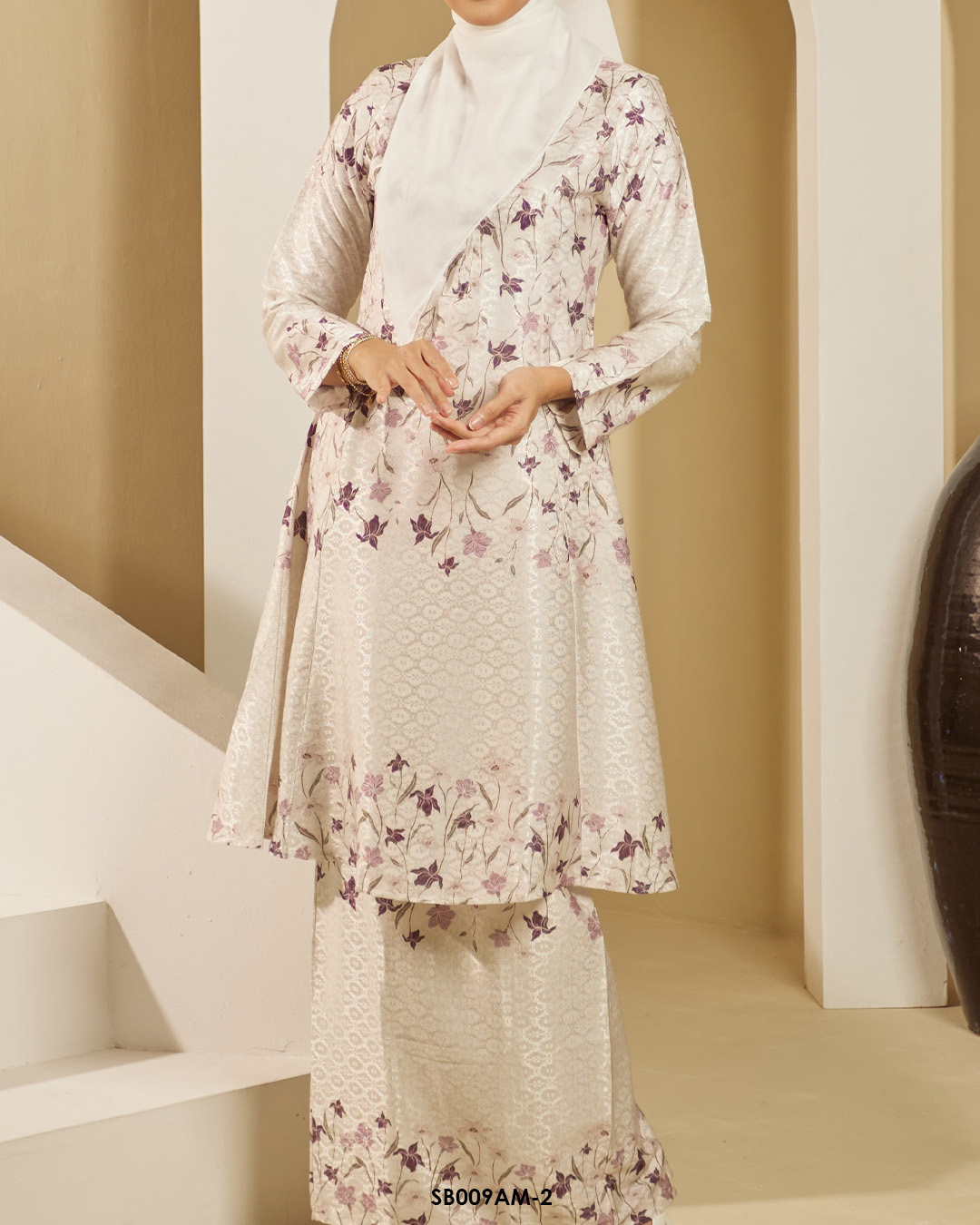 Ameera Kurung in Ivory (SB009AM-2) - Image 3
